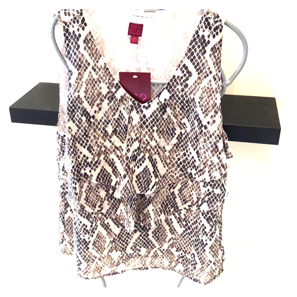 Sleeveless Layered Ruffle Blouse NEW